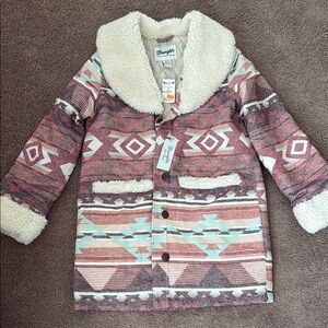 Wrangler Multicolor Southwestern Coat with Sherpa Collar